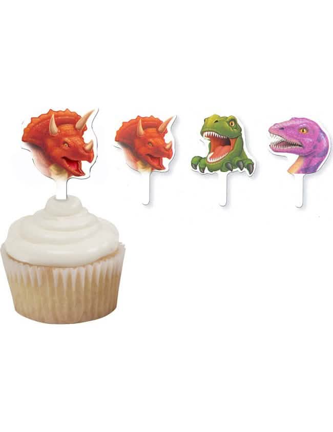Decorações de bolos de dinossauros para aniversário multicoloridas