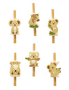 Décorations pour pailles koala pour fête en papier beige avec motifs variés
