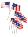 Petits drapeaux USA pour fête bleu blanc rouge sur hampe en bois