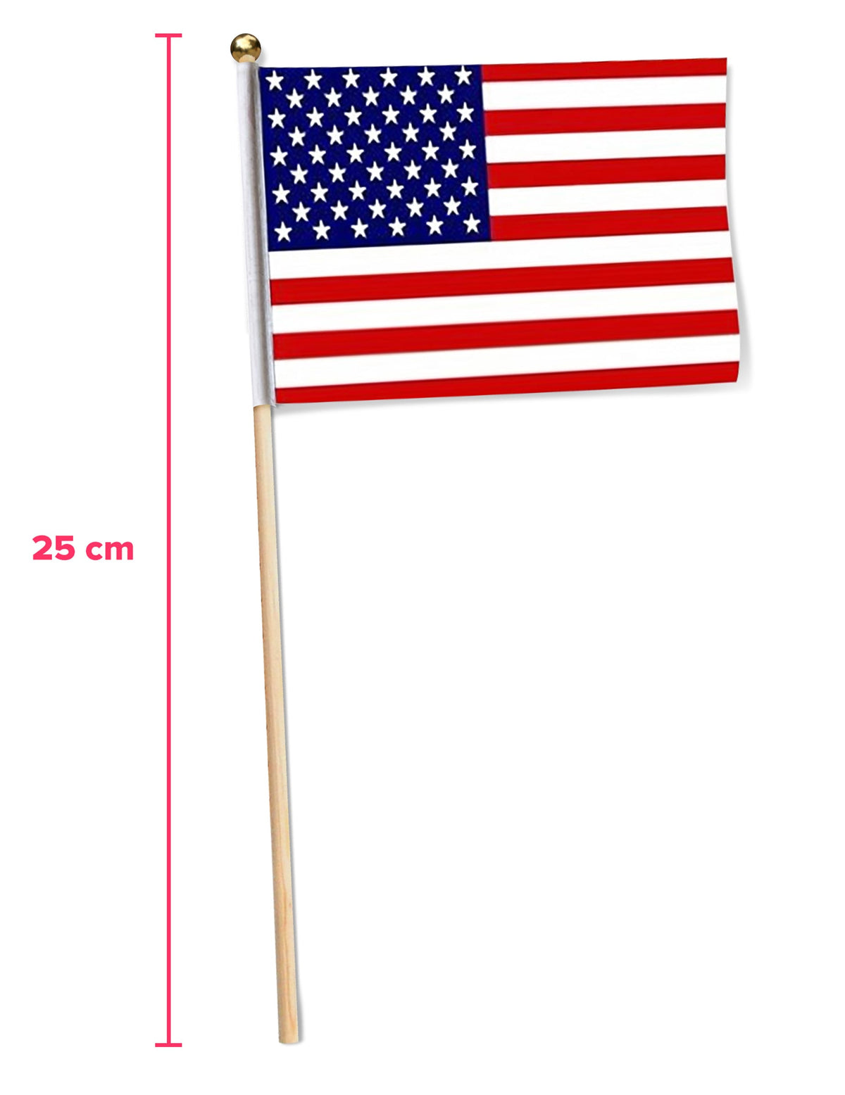Détail des dimensions des petits drapeaux USA