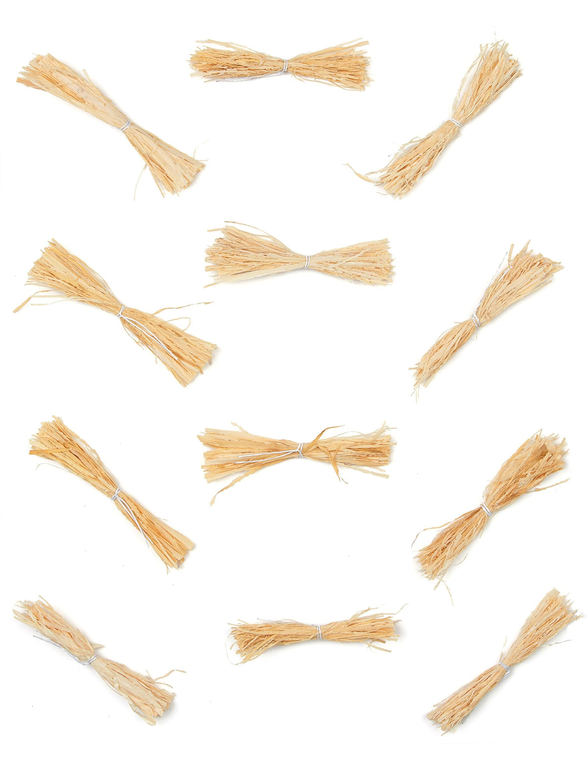 Vue de l'ensemble des 12 fagots de paille décoration rustique