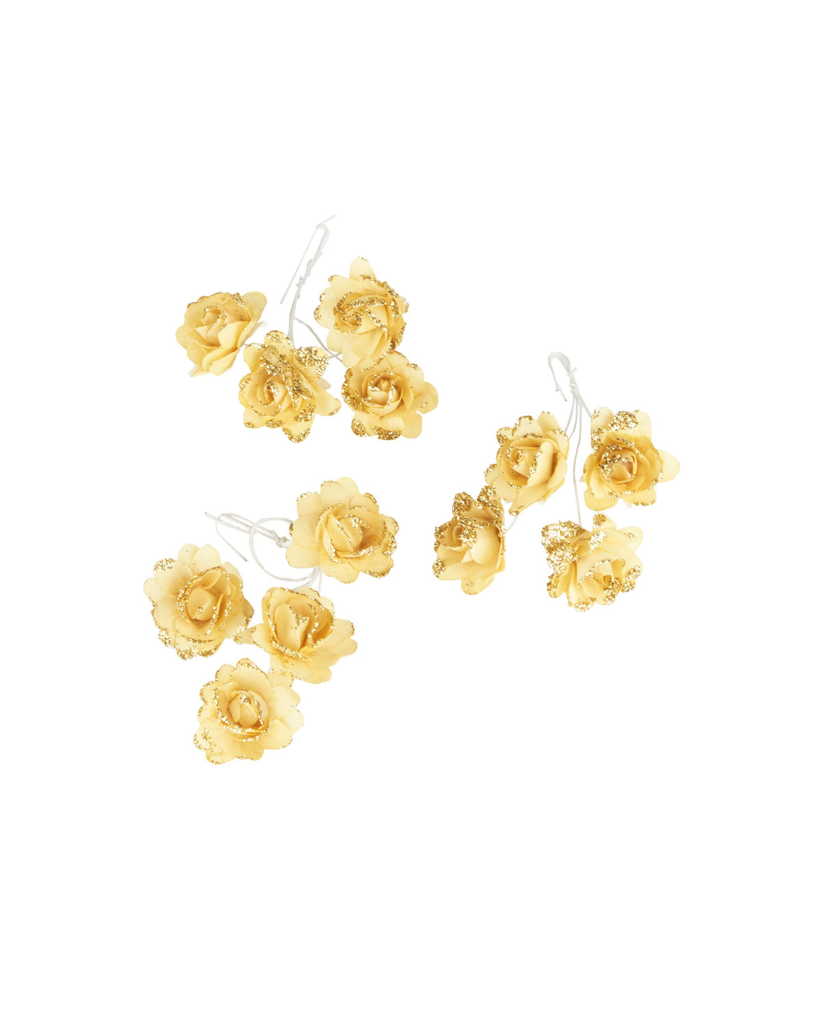 Vue d'ensemble des fleurs en papier pailleté pour décoration