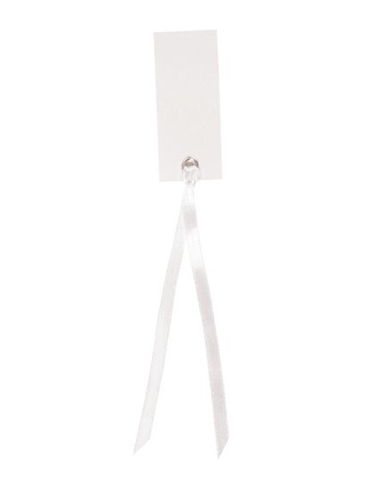 Marque-places rectangle étiquettes cartonnées blanc avec ruban