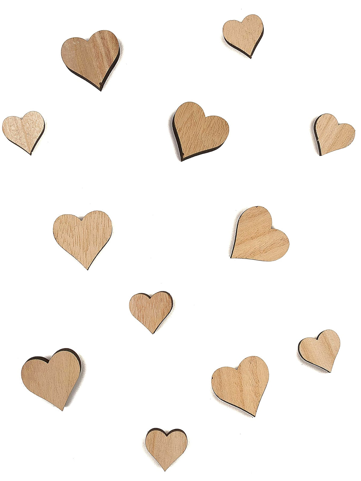 Mini cœurs en bois pour décoration de table naturel