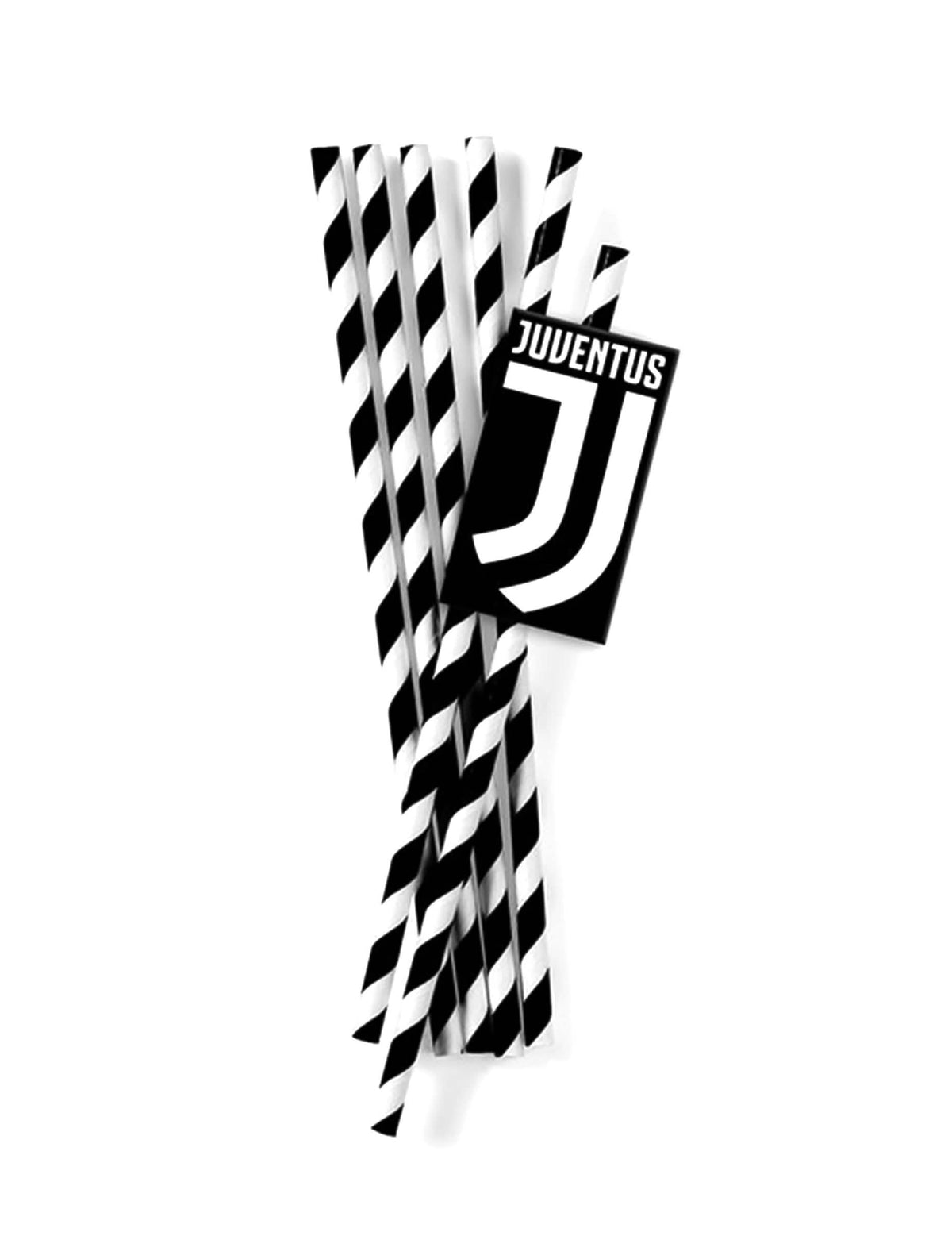 palhinhas em cartão Juventus para festa black and white às riscas