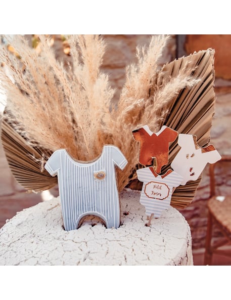 Mise en situation des pics Petit Trésor pour baby shower