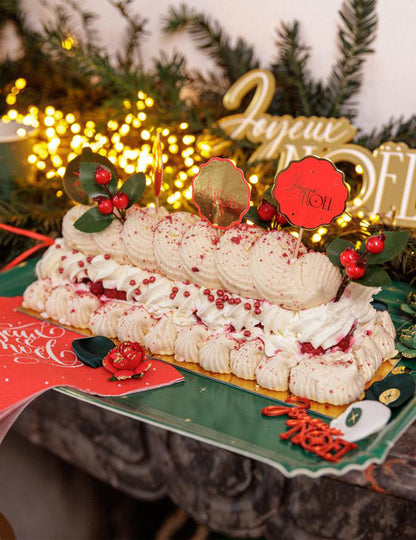 12 palitos Feliz Natal intemporal vermelho e dourado 9 cm