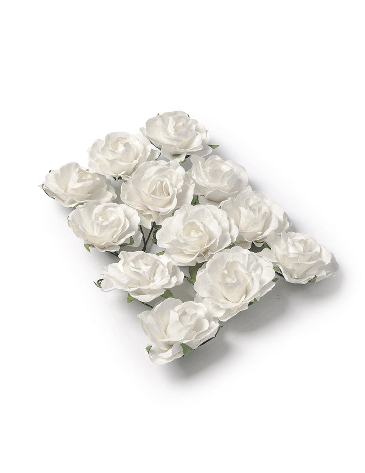 Roses à piquer pour décoration de fête blanches en papier