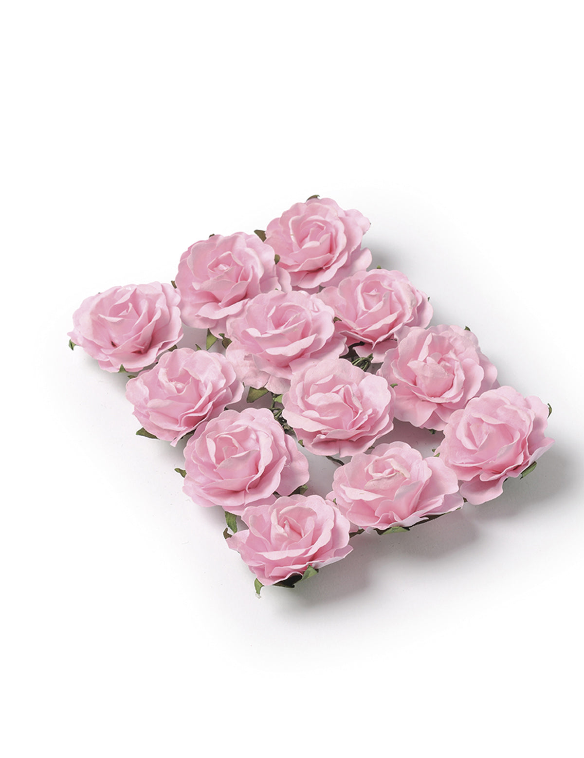12 roses à piquer pour décoration rose clair