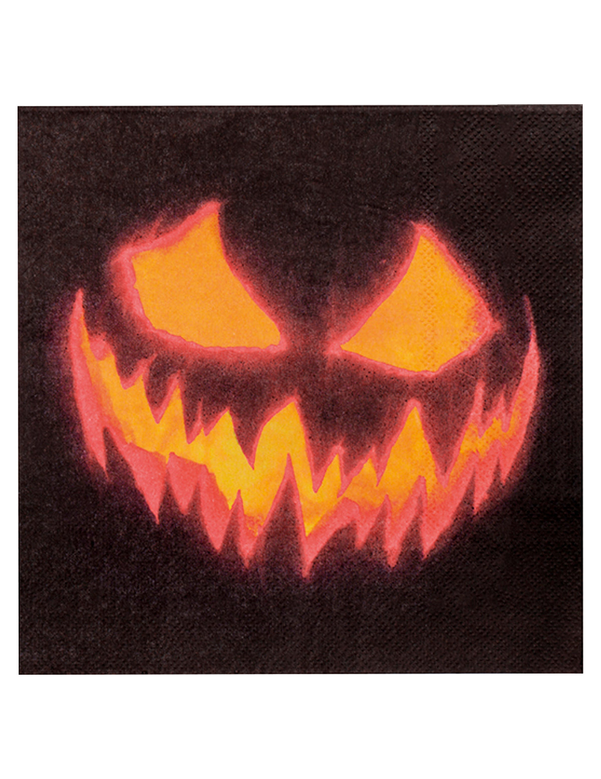Serviettes en papier citrouille terrifiante pour Halloween noires et oranges