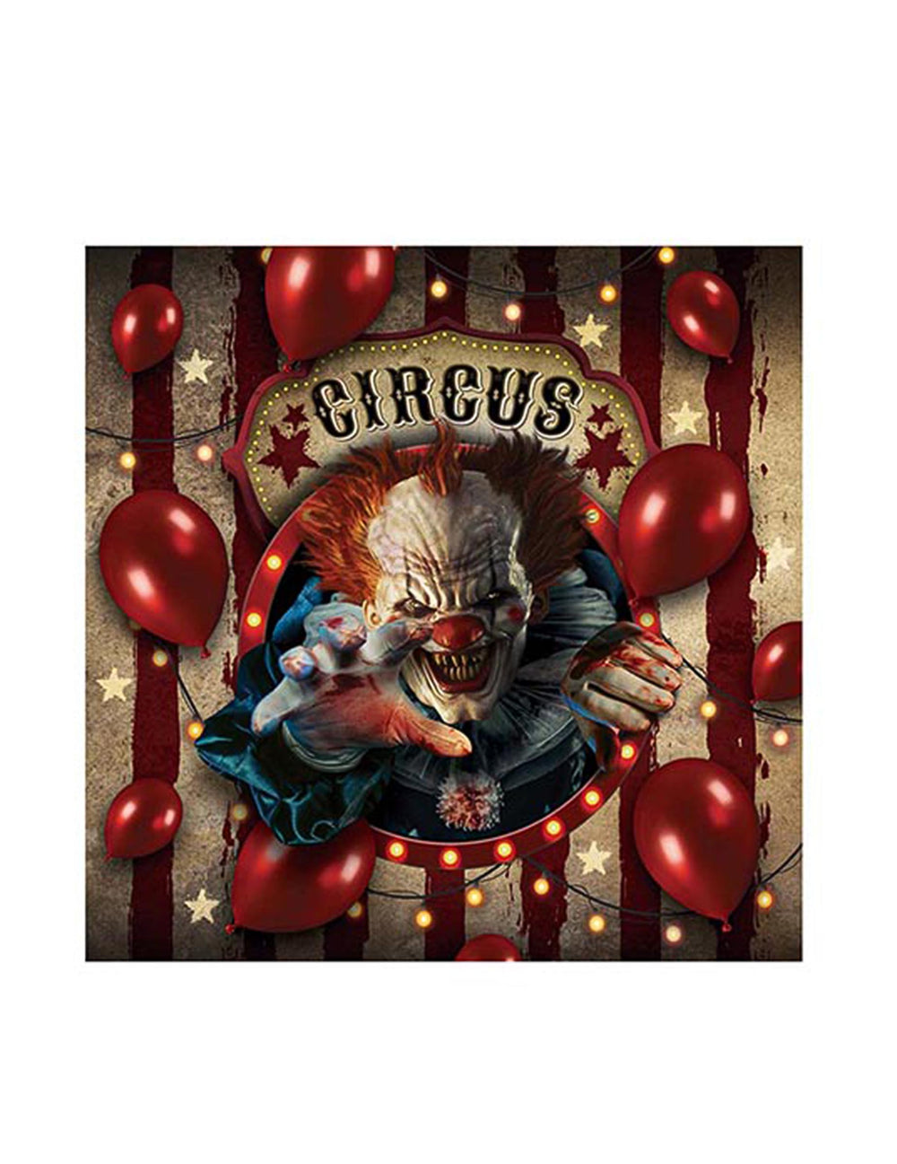 Détail de l'illustration circus et des ballons des serviettes en papier clown d'Halloween