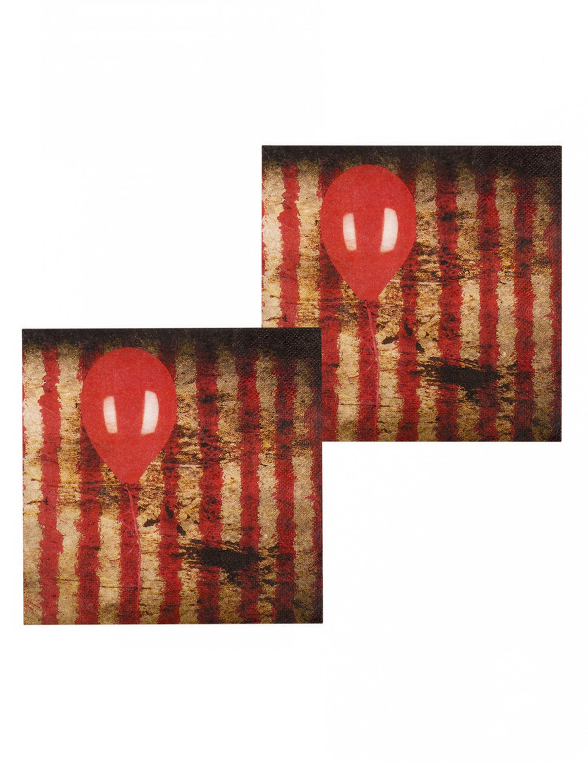 Serviettes en papier Clown terrifiant pour fête à motif de ballon rouge et rayures