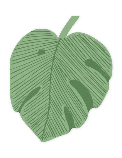 12 guardanapos de papel folha de monstera verdes 29,1 x 36 cm