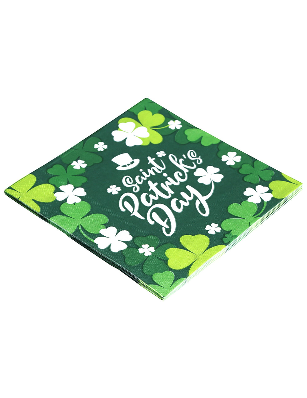 Vue en perspective du lot de serviettes Saint Patrick