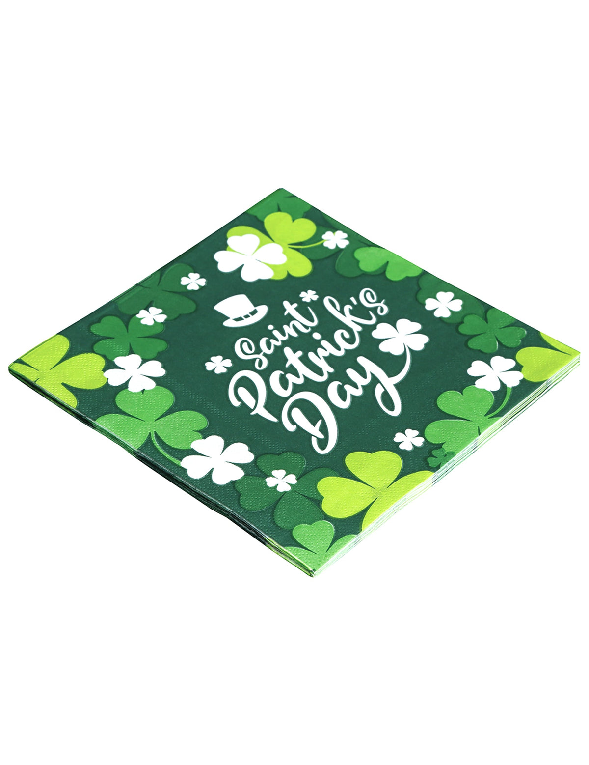 Vue en perspective du lot de serviettes Saint Patrick