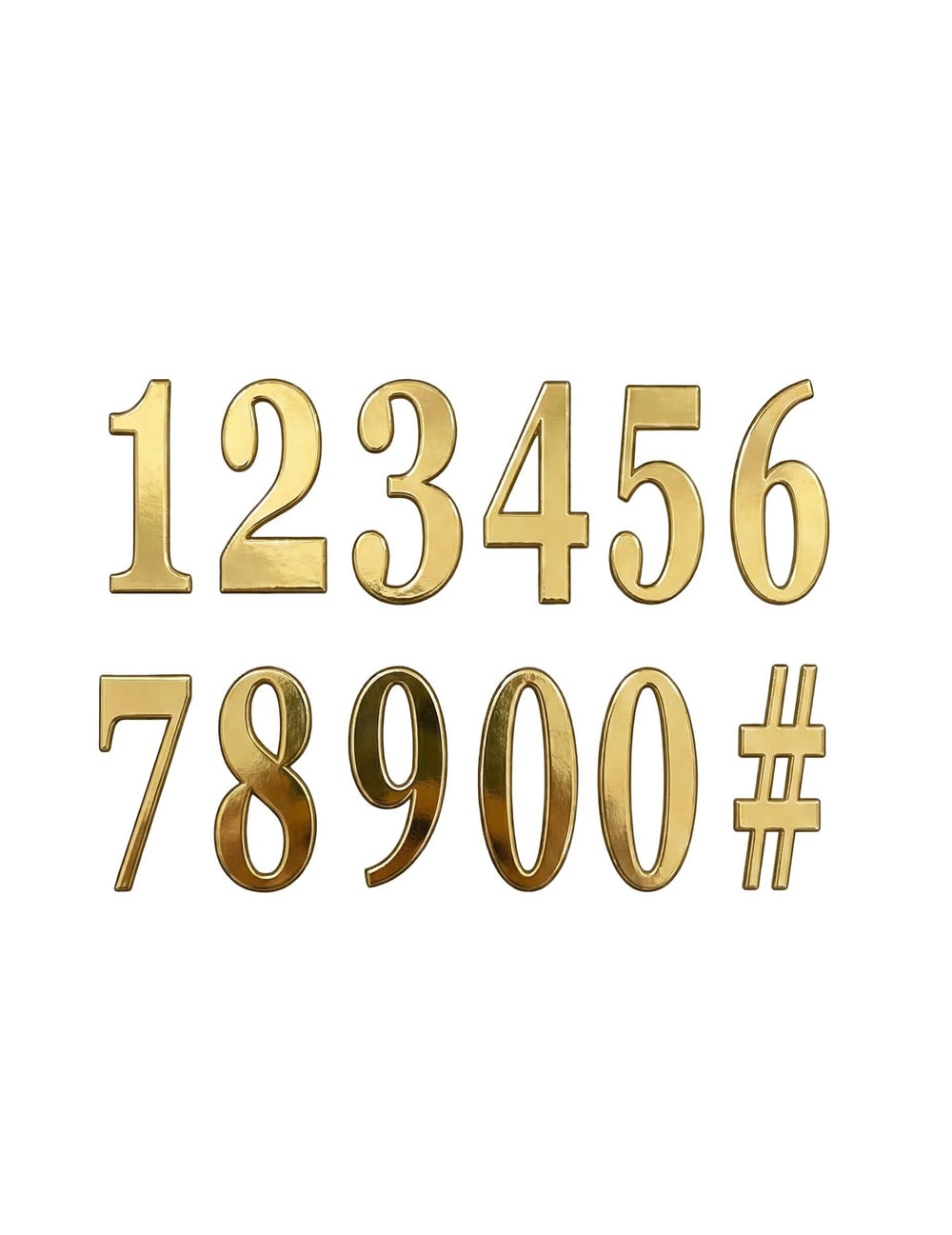 Números adesivos para aniversário dourado