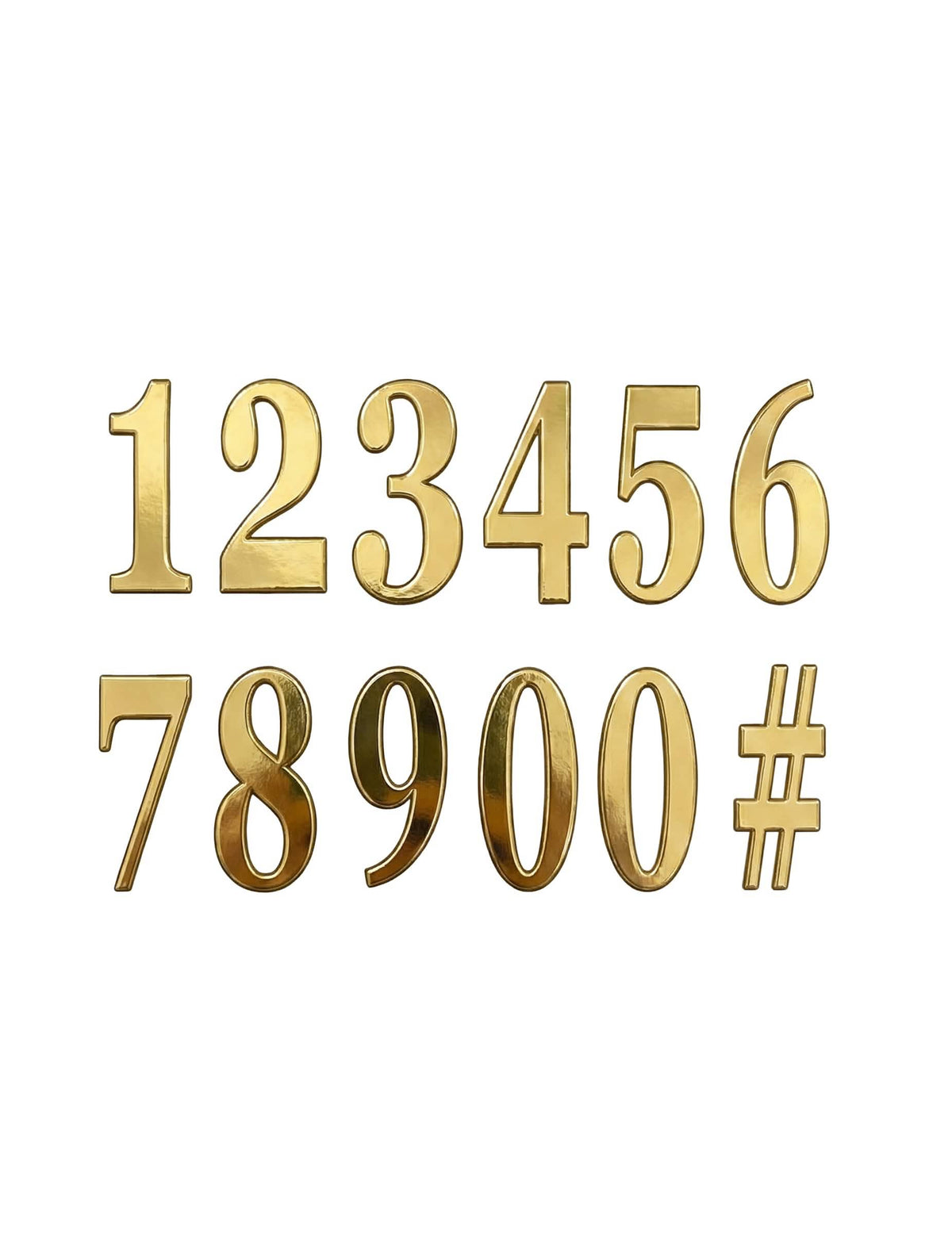 Números adesivos para aniversário dourado