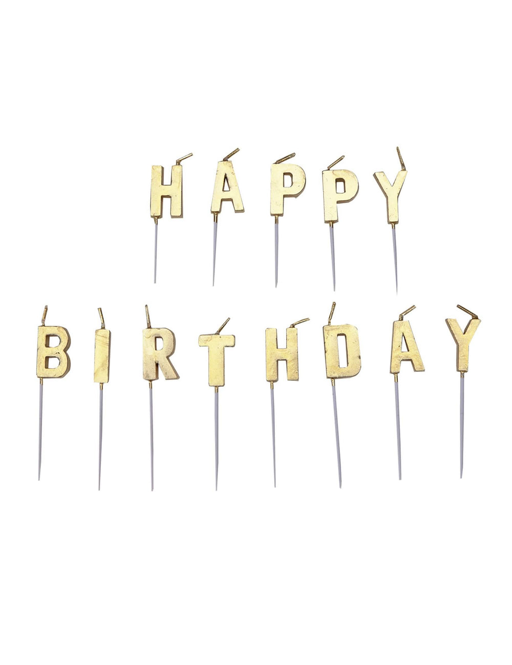13 velas letras Happy Birthday para bolo dourado