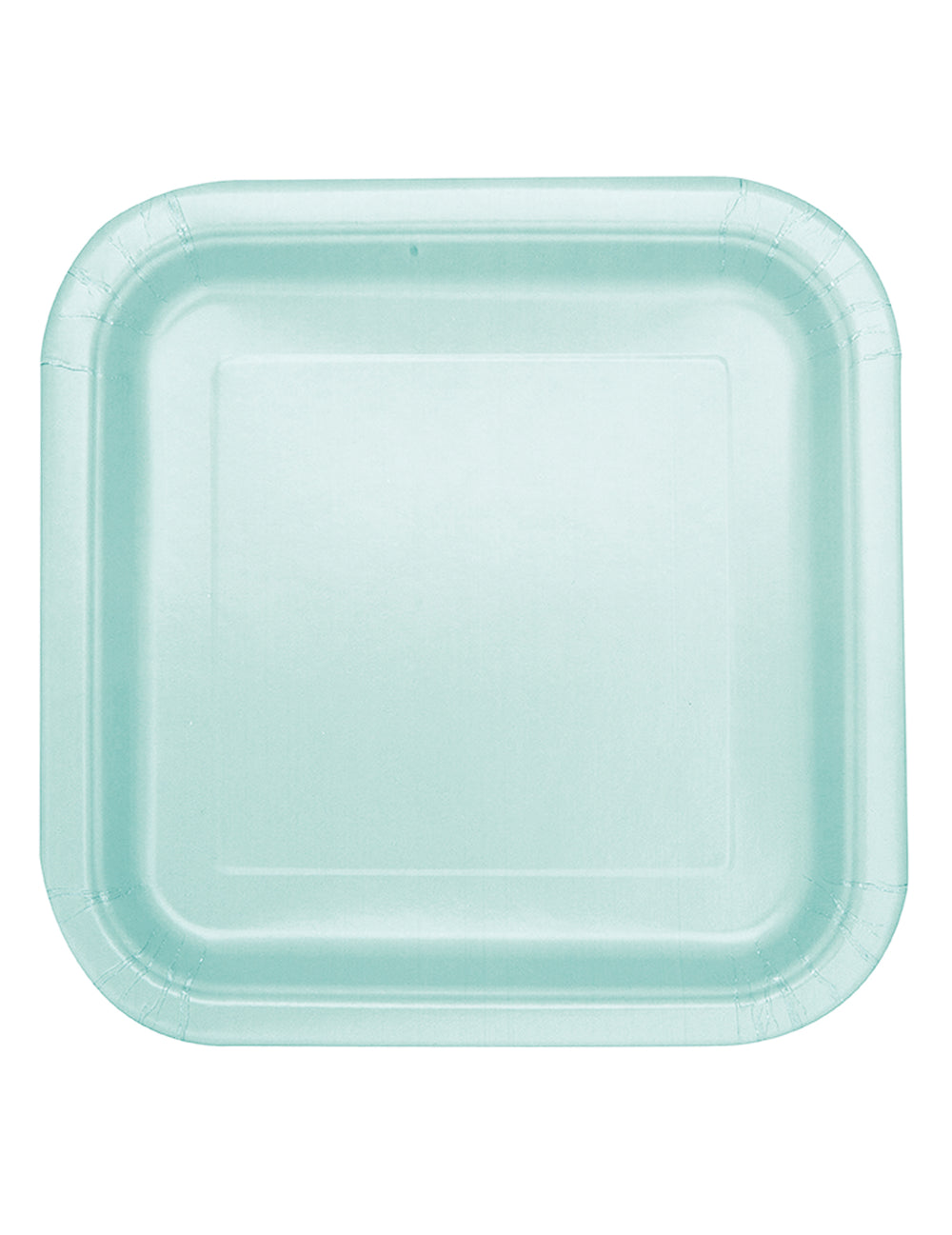 Assiettes carrées en carton pastel pour fête menthe