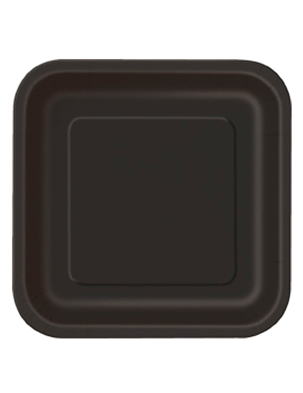 Assiettes en carton noires de forme carrée