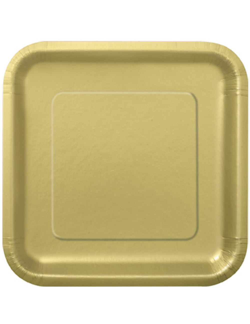 pratos de cartão dourado mate quadrados