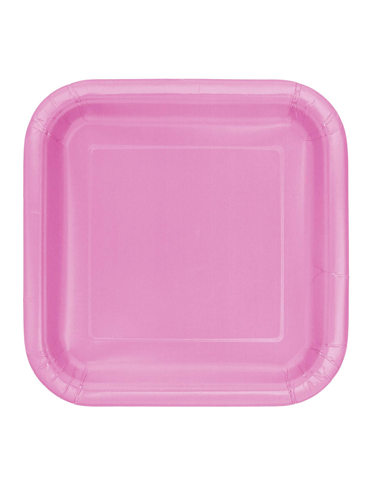 pratos de cartão quadrados rosa para festa
