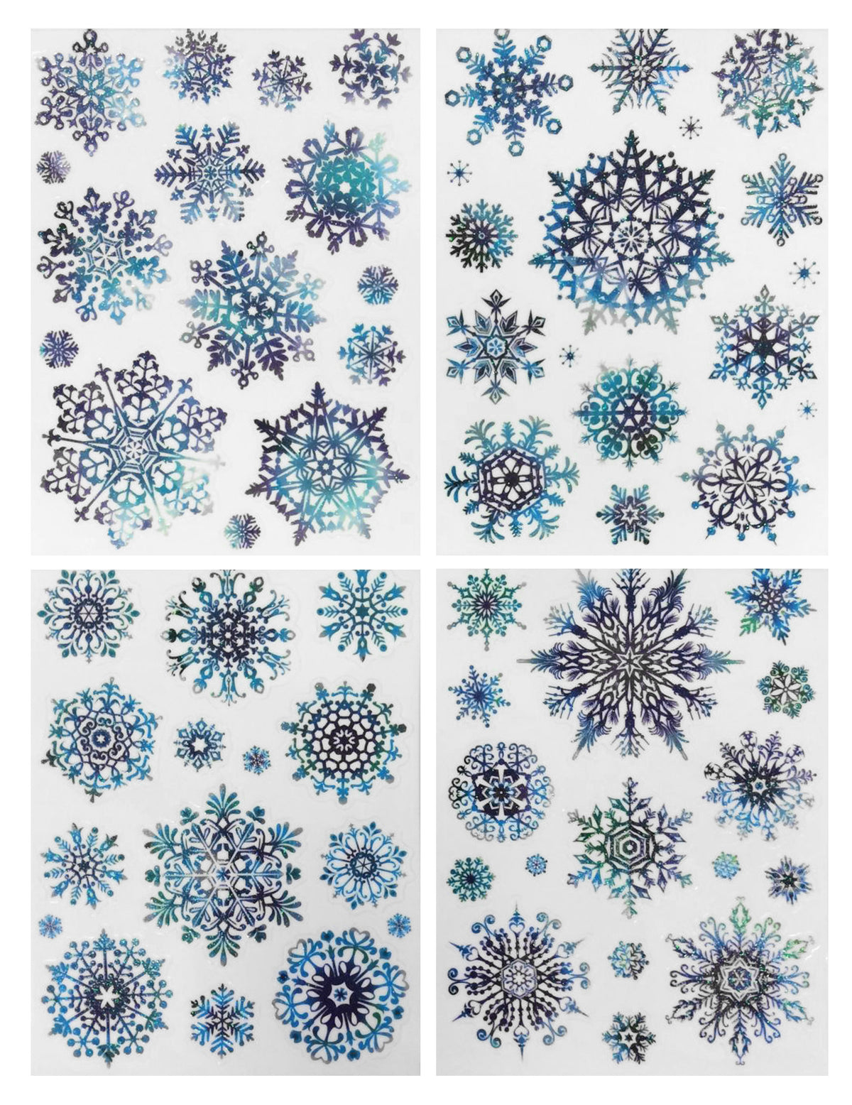 Détail des différents modèles de flocons des décorations pour fenêtre flocons pour Noël