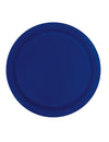 Mise en situation des assiettes en carton pour fête bleu marine