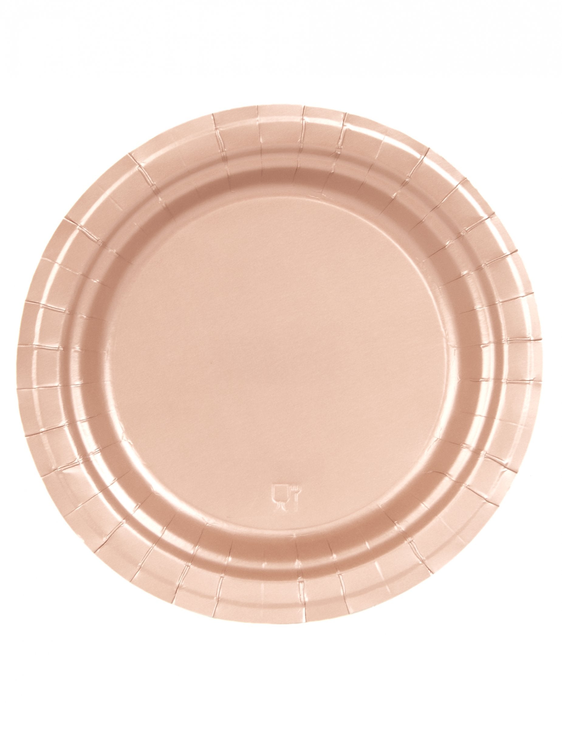 Assiettes en carton rose gold pour fête rose gold métallisé