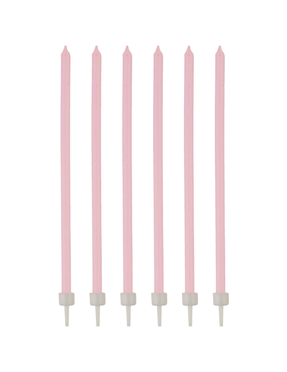 velas finas cor de rosa pálido com bobèches