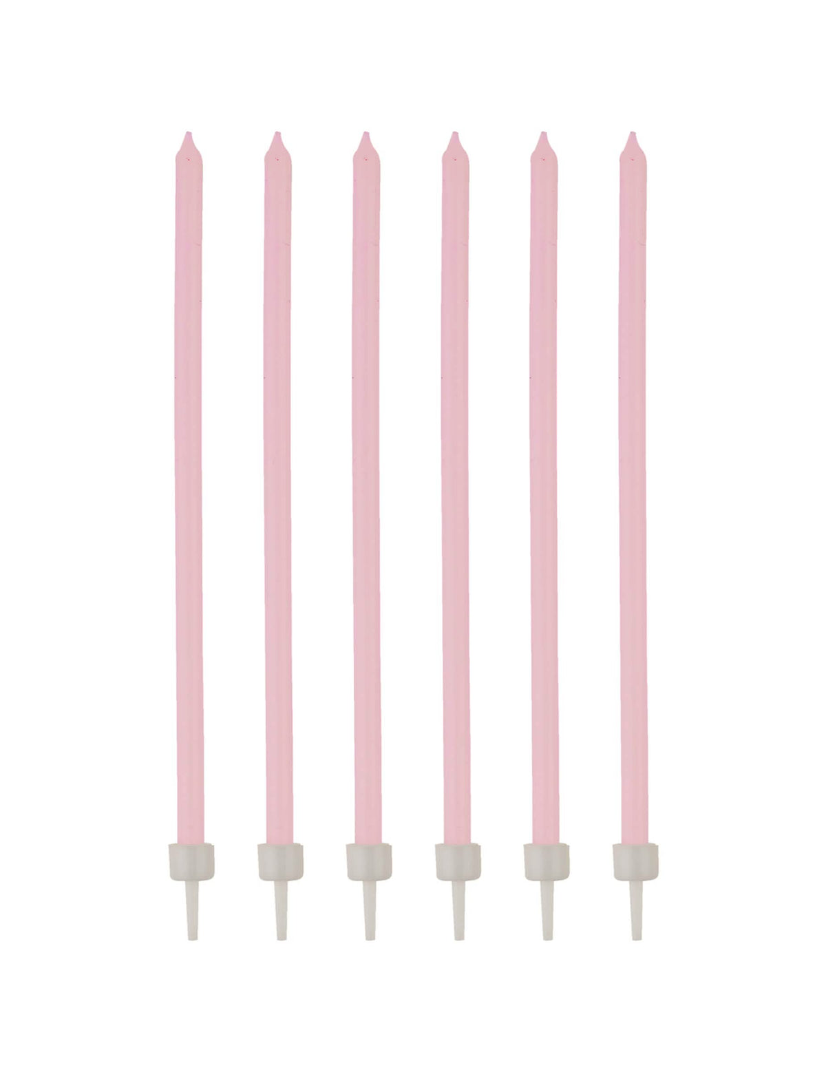 velas finas cor de rosa pálido com bobèches