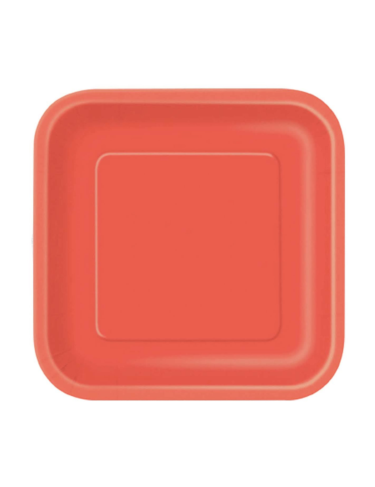 Pequenos pratos quadrados em cartão vermelho claro