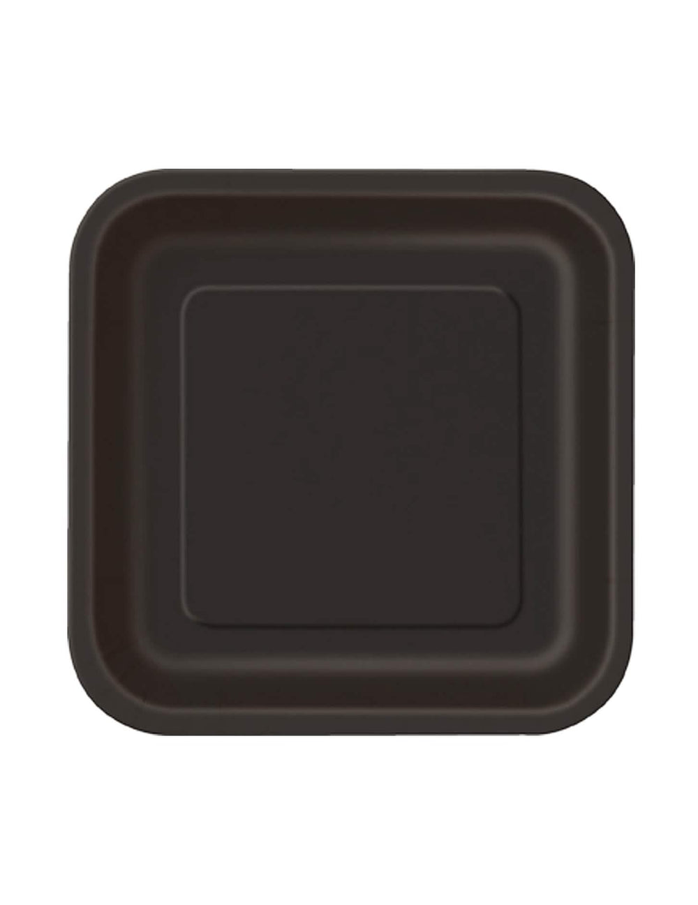 Petites assiettes en carton pour fête noires carrées