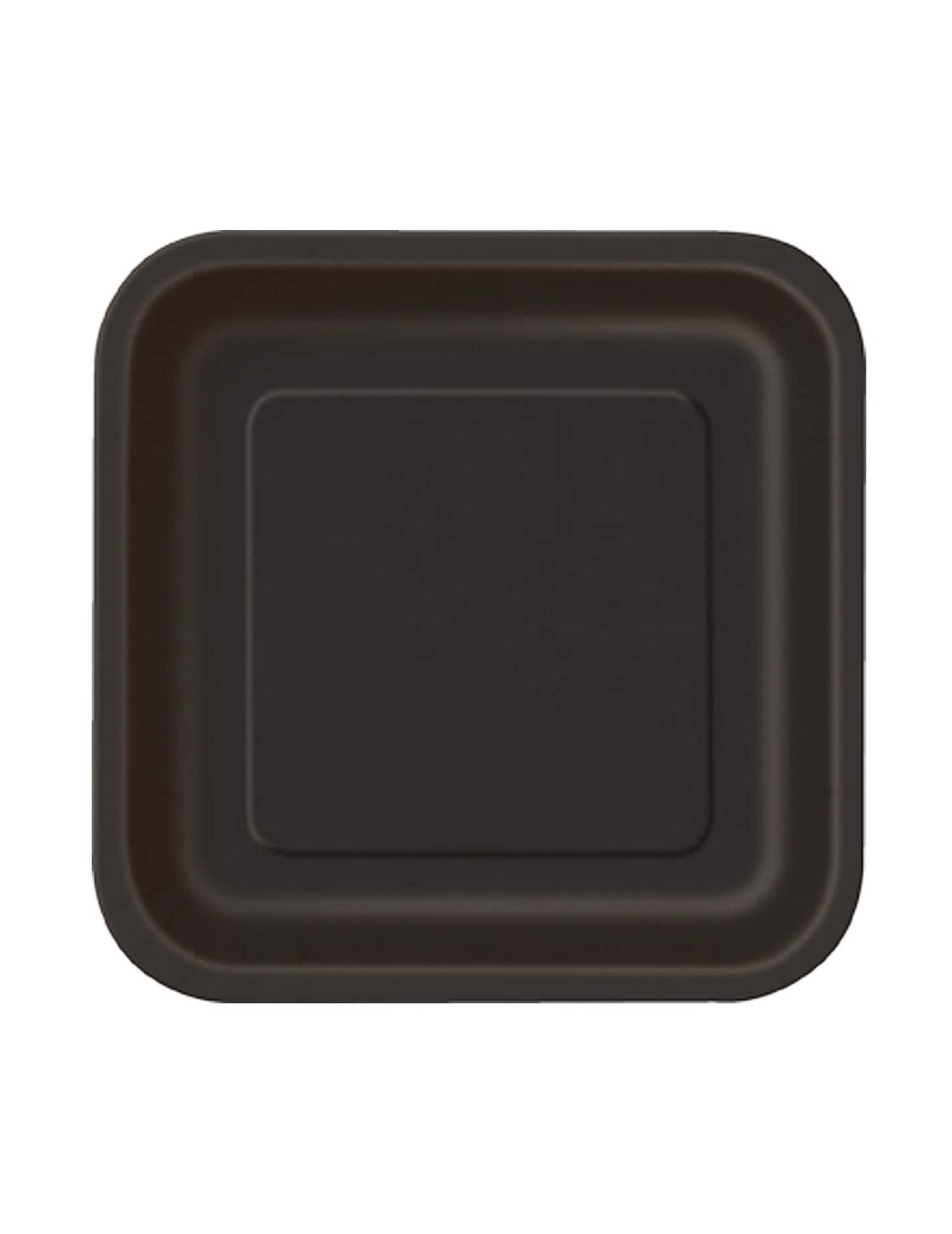 Petites assiettes en carton pour fête noires carrées