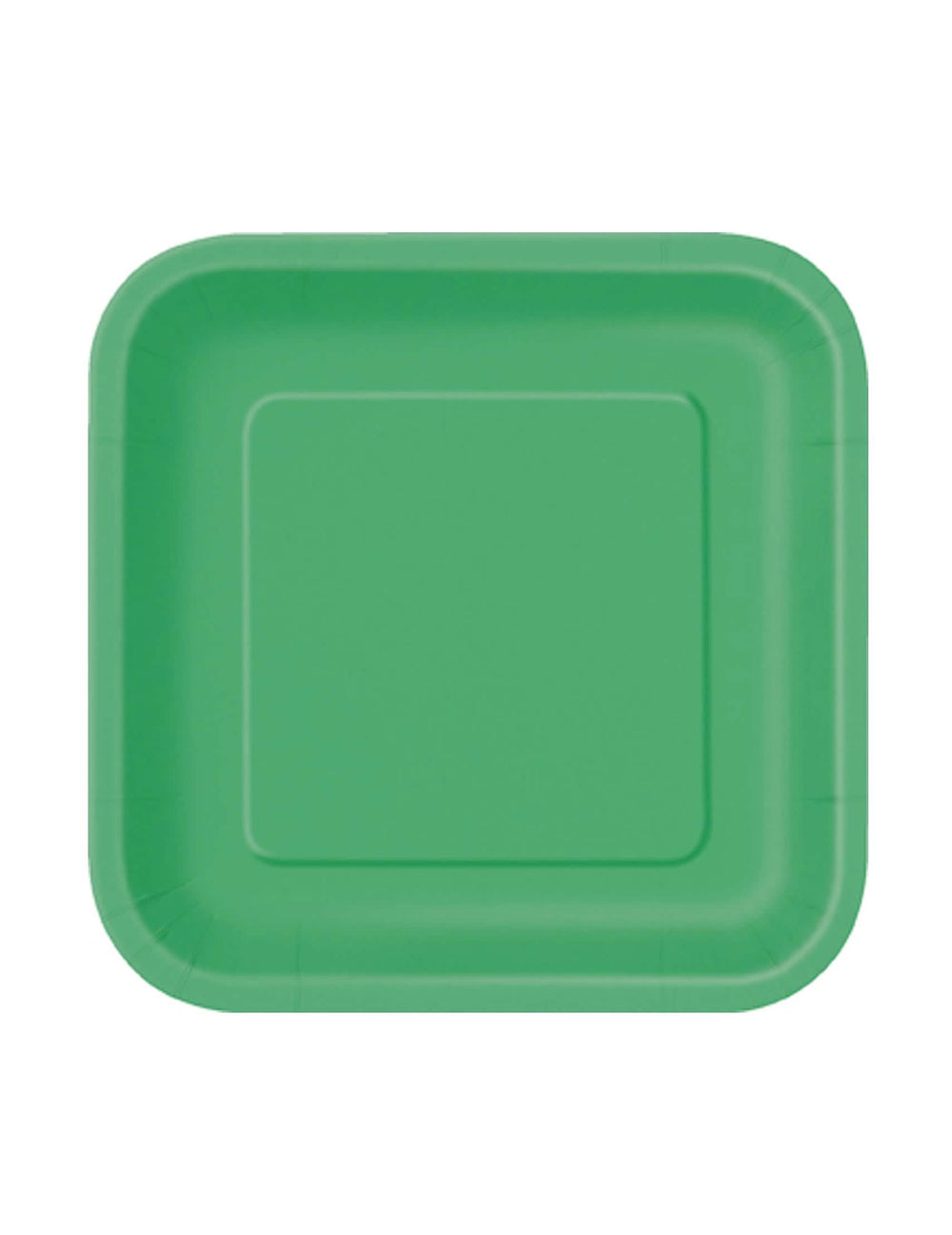 Assiettes en carton vert émeraude pour fête carrées