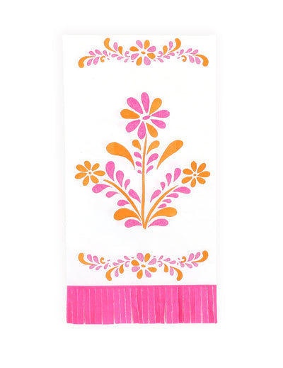 16 guardanapos de papel com franjas Pink Limonade 20 x 40 cm