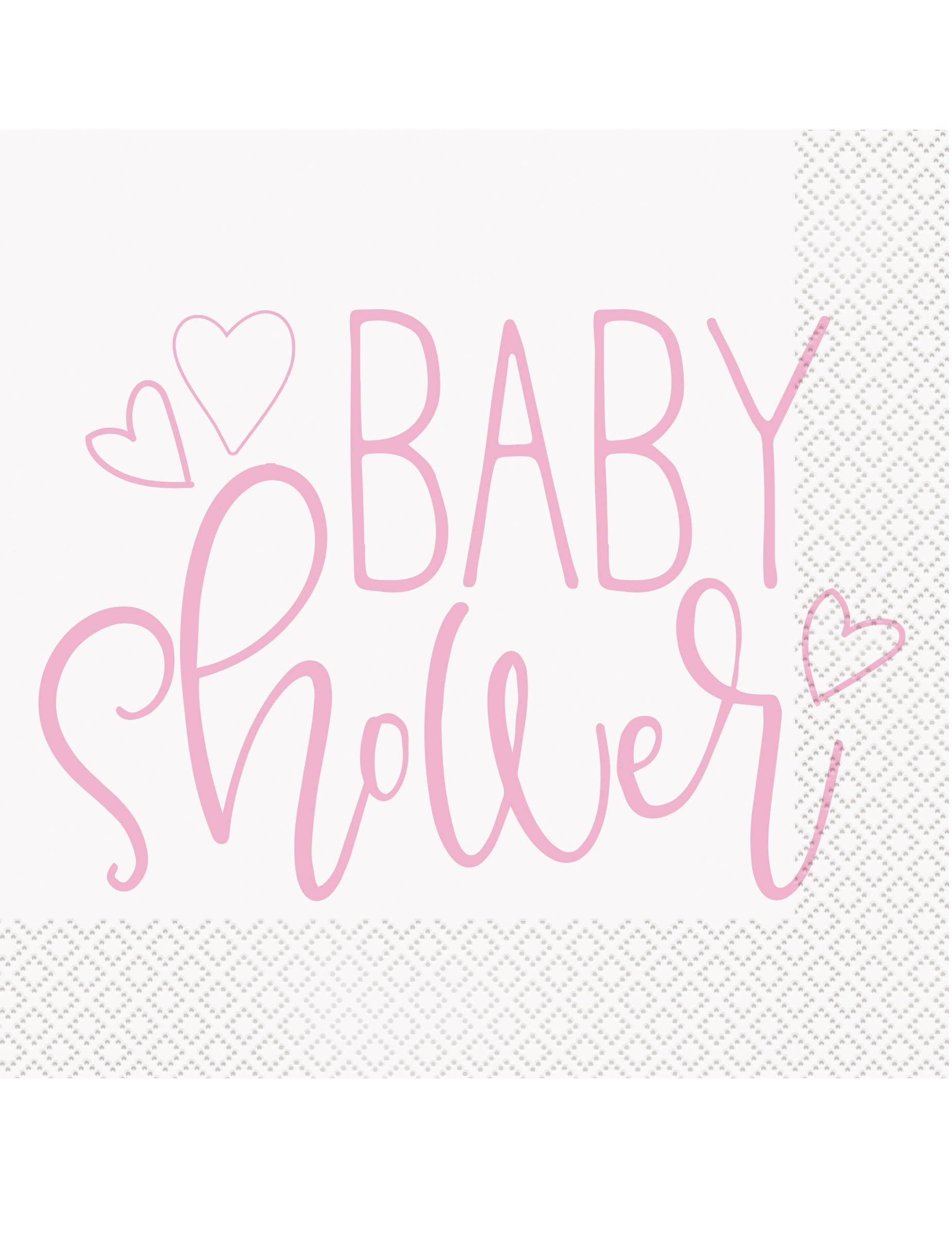 Serviettes en papier Baby Shower pour fille roses et blanches