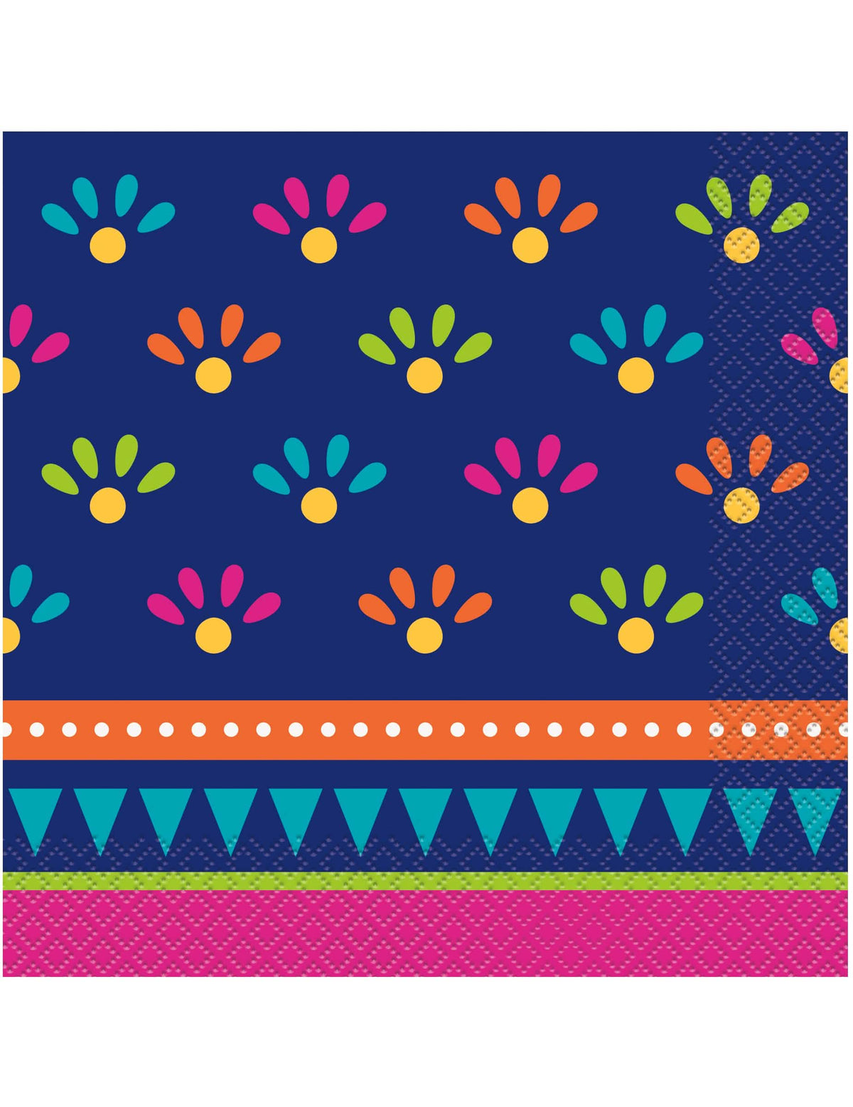 guardanapos boho fiesta para festa violeta com padrões coloridos