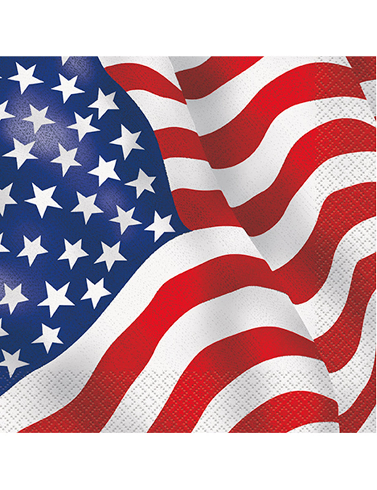 16 serviettes en papier drapeau USA bleu blanc rouge