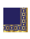 Serviettes en papier Aïd Mubarak pour décoration orientale bleues et or