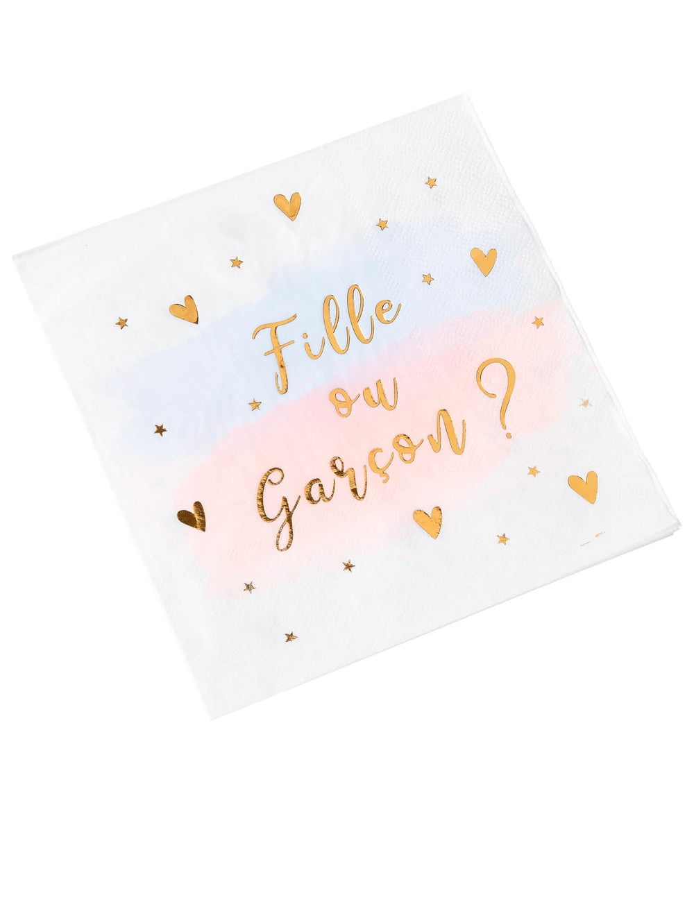 guardanapos menina ou menino para baby shower cor de rosa azul e dourado
