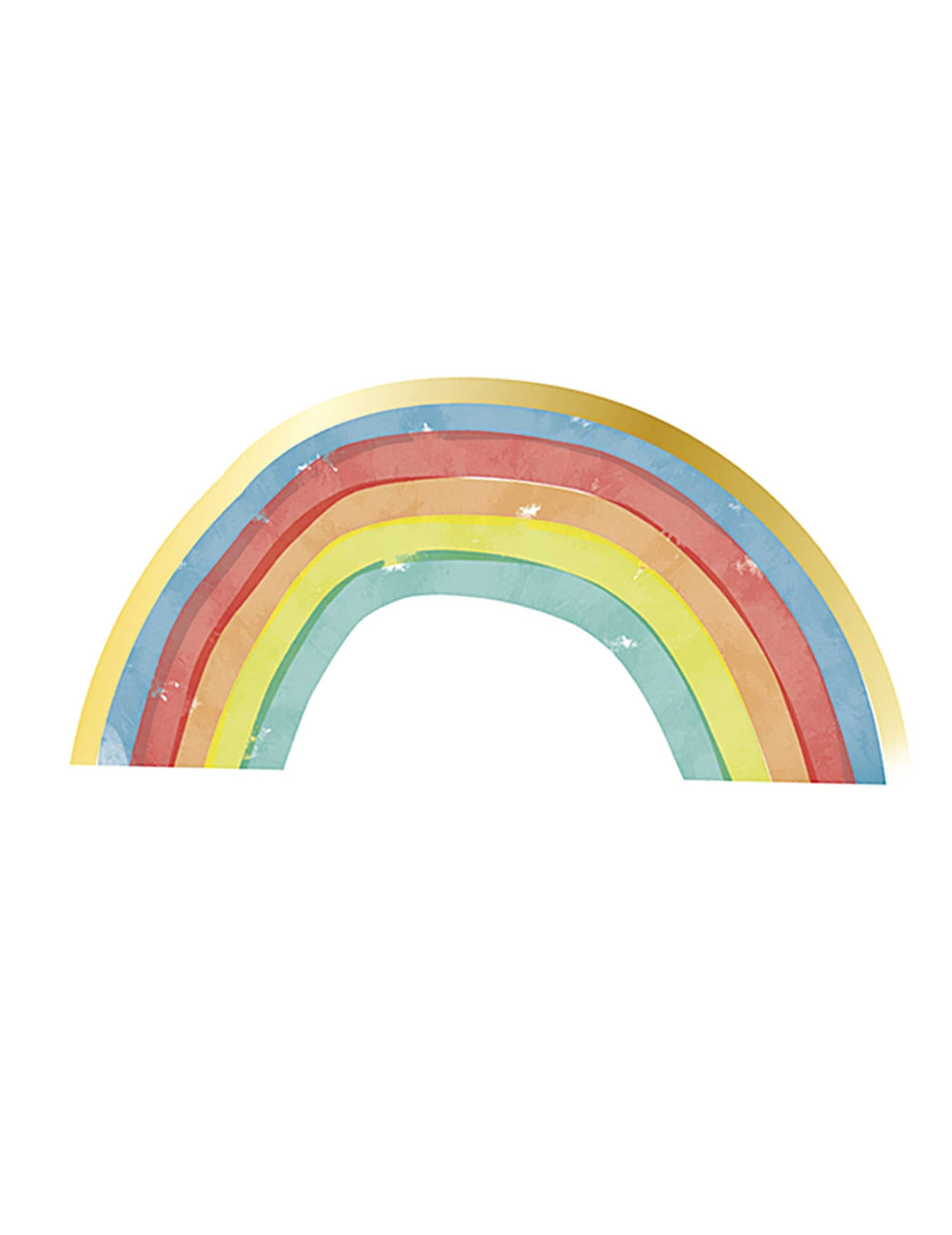 Serviettes en papier arc-en-ciel pour anniversaire multicolore avec bordure dorée