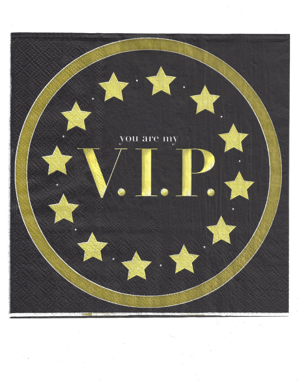 Serviettes en papier You are my VIP pour fête noir et or