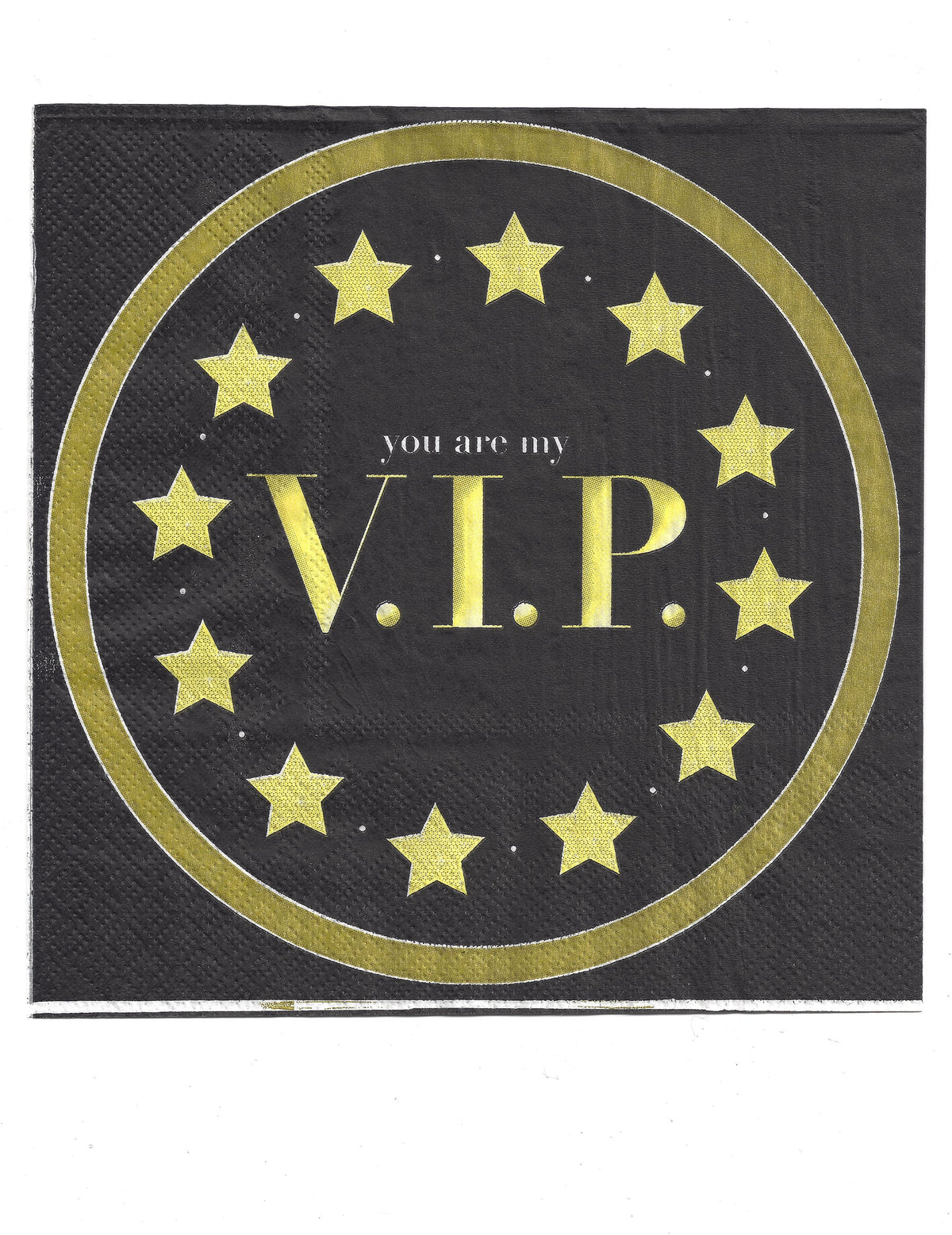 Serviettes en papier You are my VIP pour fête noir et or