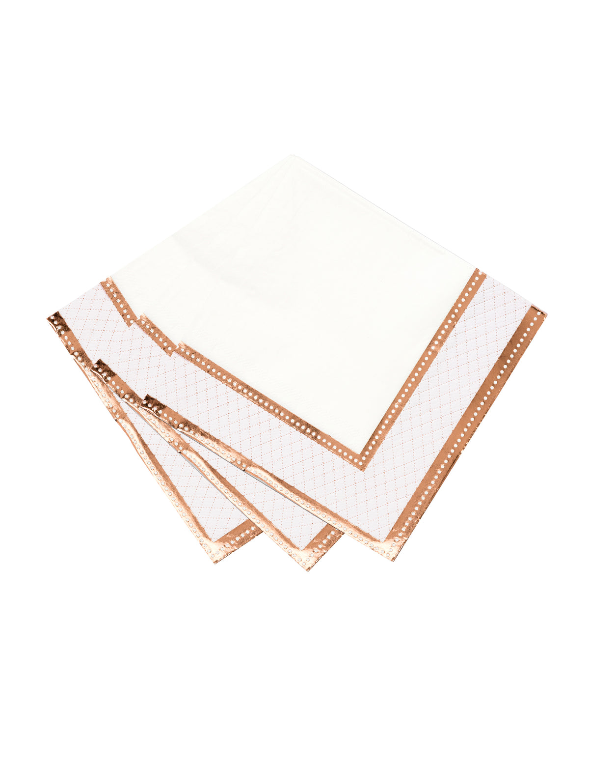 Serviettes en papier porcelaine aux motifs baroques rose gold