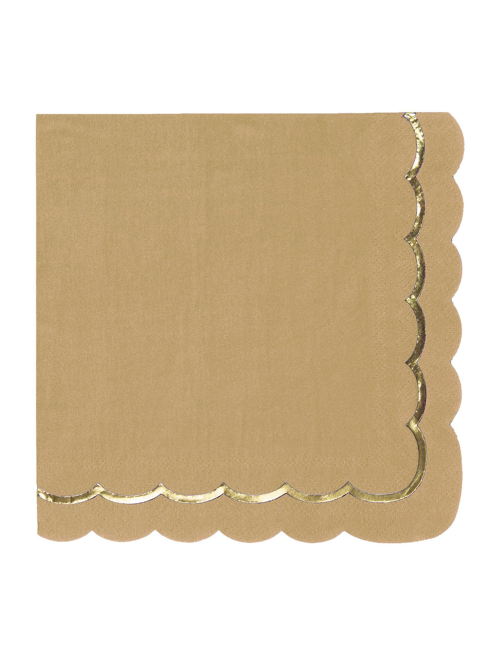Serviettes en papier festonnées kraft et or