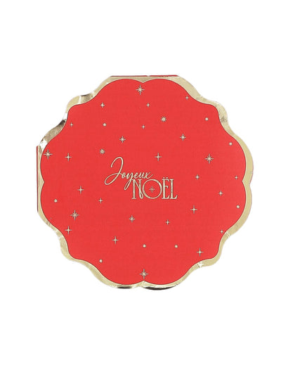 16 guardanapos Feliz Natal intemporal vermelho e dourado 32 x 32 cm