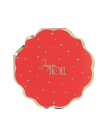 16 guardanapos Feliz Natal intemporal vermelho e dourado 32 x 32 cm