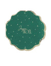 16 guardanapos Feliz Natal intemporal verde inglês e dourado 32 x 32 cm