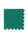 16 guardanapos de Natal atemporal verde-inglês e dourado 33 x 33 cm